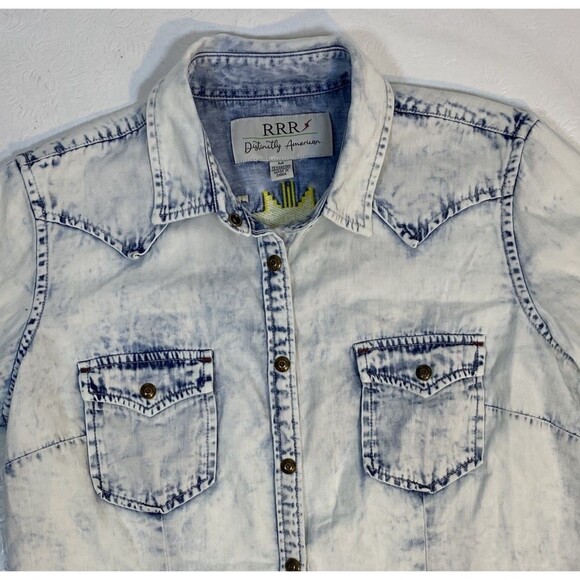 RRR Shirt sz M Acid Wash Southwestern Embroidered - Picture 3 of 11